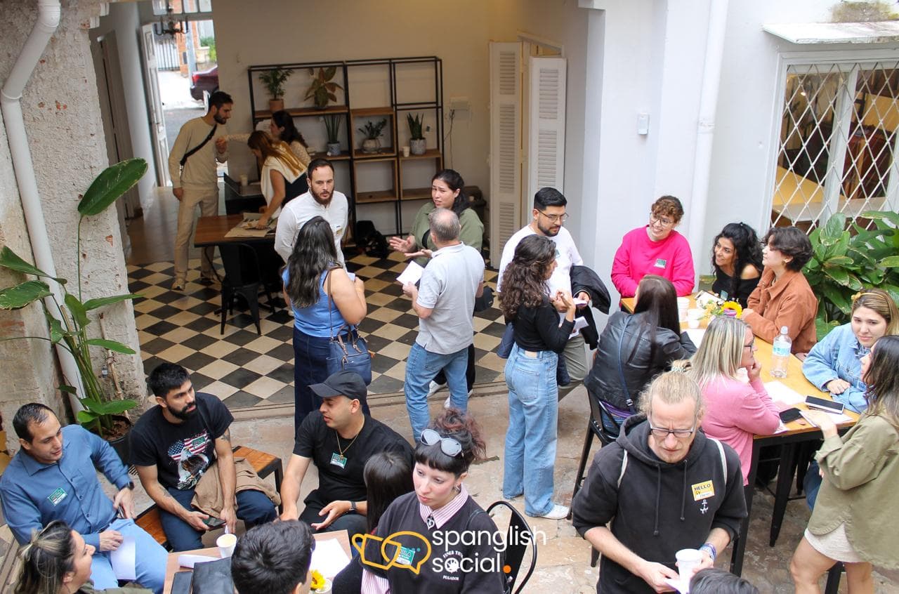 Spanglish language exchange event moment