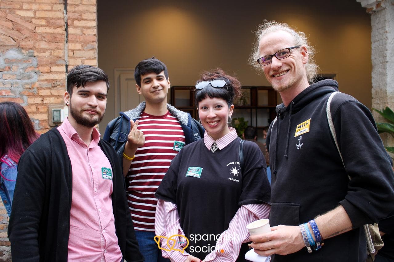 Spanglish language exchange event moment